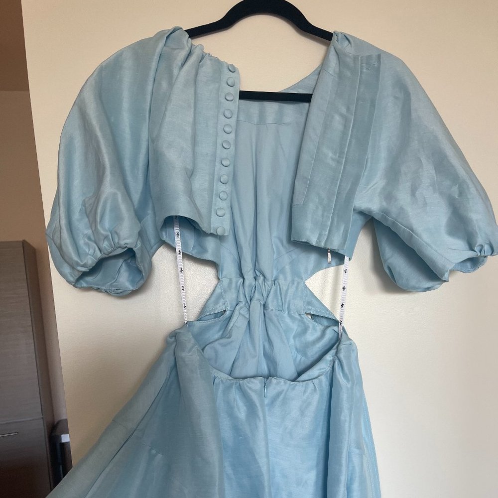 Aje Blue Cutout Dress (size 0) - Picture 8 of 9